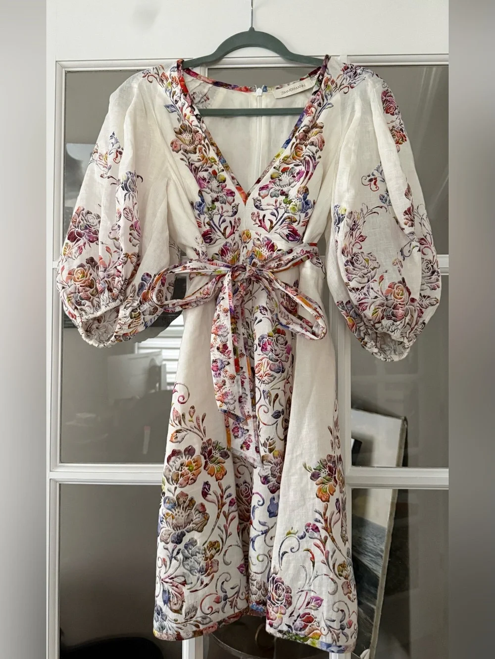 Zimmerman Prima Day Puff-Sleeve Mini Dress - Picture 5 of 7